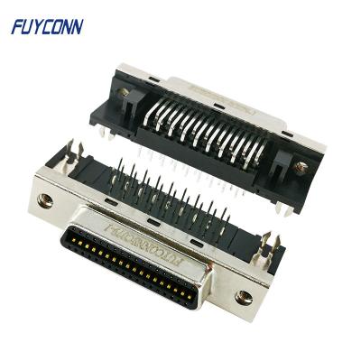 China 36 Pin SCSI Connector PCB Right Angle Female MDR Connector for sale