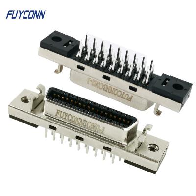 China Mini D Ribbon Connector MDR Straight PCB 36 Pin SCSI Connector with Fixness for sale