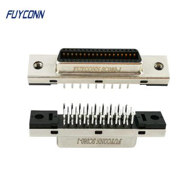 China 1.27mm Connector Vertical PCB 36 Pin MDR SCSI Connector Female Type for sale