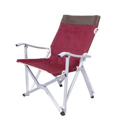 China DELUXEFIT Outdoor Furniture Aluminum Portable Easy-carry Folding Camping Chair With Wood Armrest for sale