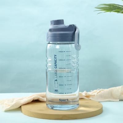 China 1500ml Sustainable Eco-Friendly Portable Transparent Free Gym BPA PP Plastic Water Bottles With Handle And Rope for sale