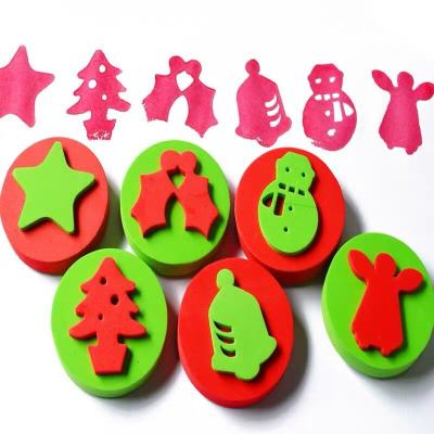 China Eva High Quality Christmas Shape EVA Drawing Stamp Set For Kids for sale