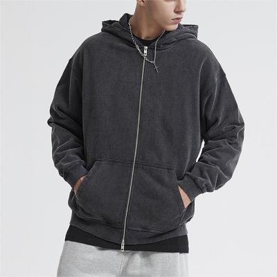 China Anti-wrinkle OEM Premium Heavy Weight Zip Up Hoodie Manufacturer Custom 400gsm Cotton Thick Zip Hoodie for sale