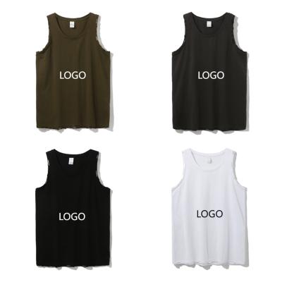 China QUICK DRY Summer Fitness Sports Sleeveless Vest Men Muscle Tank Top Custom Printing 100% Cotton Breathable Tank Tops for sale