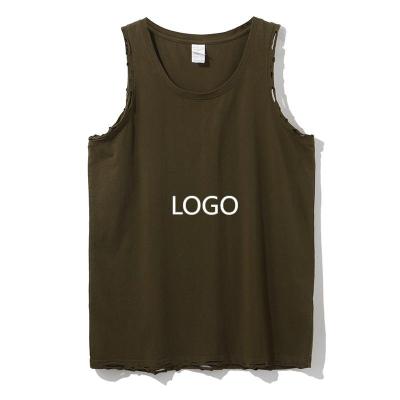 China QUICK DRY 2023 Wholesale Custom Men Bodybuilding Muscle Gym Shirts Solid Color Sleeveless Tops Men Sports Tank Tops for sale