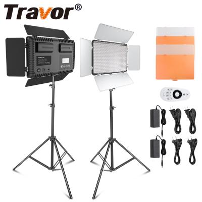 China Plastic+ ABS Travor TL-600S 2 Set Photography 3200K/5500K Photo Lighting Studio Panel Lamp Led Video Light With Tripod for sale