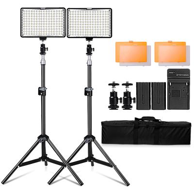 China Plastic+ ABS Travor TL-160s 2 in 1 set digital lighting kits dslr battery photographic bi color led video light studio for sale