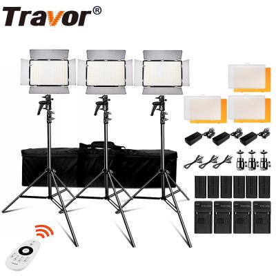 China Plastic+ ABS Travor TL-600S 3 in 1 top lamp video shooting lights led photography light kit for sale