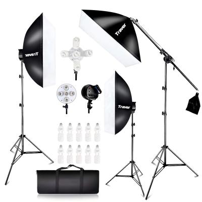 China Fabric Travor LS3000 led fill lamp 3 in 1 set visual continuous type studio lighting umbrella softbox with light stand for sale