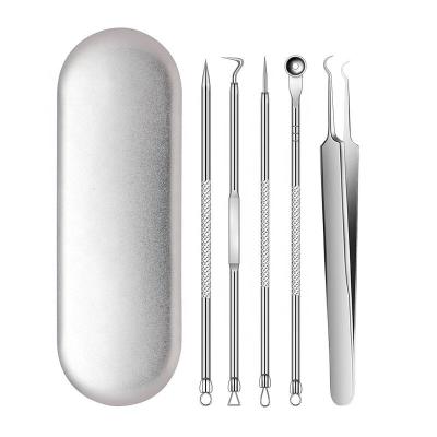 China Pedicure Care Nail Clippers Set Chef Acne Removal Double Needle Blackhead Pore Cleanser Tool Acne Removal Needle Set 5 Piece Set for sale