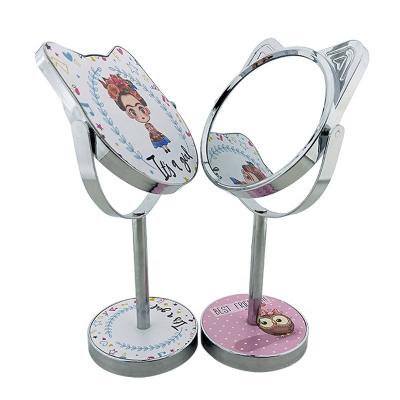 China Amazon Hot Selling Double Sided Rotating Tabletop Mirror Portable Plastic Vanity Makeup Mirror For Sale for sale