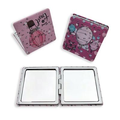 China Wholesale Modern Simplicity Personalized Makeup Mirror Foldable Durable Leather Double Sided for sale