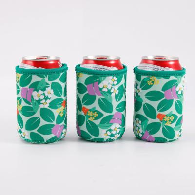 China Insulated Print Logo Stubby Holder Neoprene Sleeves Sublimation Blanks Can Cooler Sleeve Slap Wrap Coolers For 330ml Cans for sale