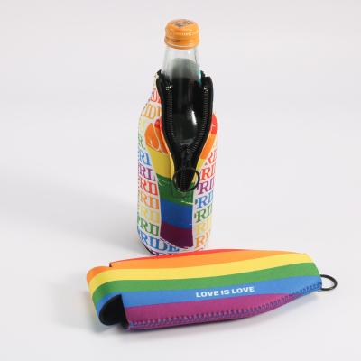 China Insulated Wholesale Insulated Neoprene Beer Bottle Cooler Sleeves in colorful print for sale