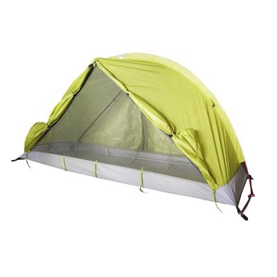 China Diagonal Tethering Type Light Weight 1 Man Green Connectable Backpack Tent With Aluminum Frame For Outdoor Hiker Camping for sale