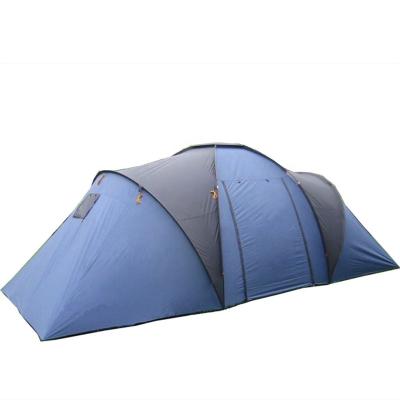 China Fiberglass Shelters Shade Tent 12 Man 2 Bedroom Double Layer Family Camping Tent for sale