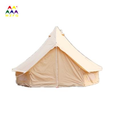 China Straight Tying Type WZFQ 3M Luxury Canvas Cotton Glamping House Family Bell Yurt Mongolian Camping Tent For Sale for sale