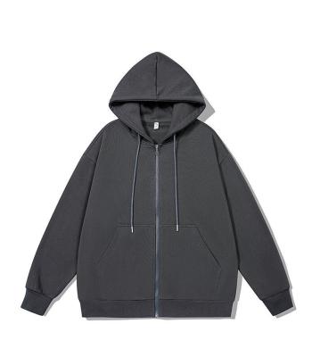 China Anti-wrinkle OEM logo polyester fleece plain heavy unisex full custom coat hooded zipper up hoodie men's zipper-up EH-068 for sale