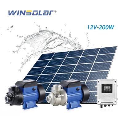 China WINSOLAR Family Homes High Head 12v DC Water Pump Ground Surface Solar Pump With Controller for sale