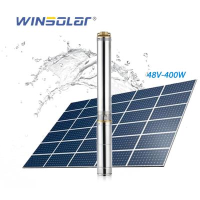 China Hot Sales 400w 3 Inch 30m Agriculture Irrigation Solar Kit Submersible Deep Well Water Pump for sale