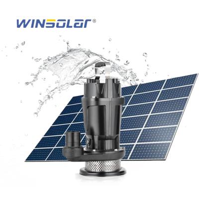 China WINSOLAR 24v irrigation and agriculture dc water pump flow solar submersible water pumps big for pond for sale