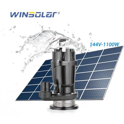 China WINSOLAR Irrigation and Agriculture Solar System Water Submersible Pumps 1100w Pond Pump Deep Water Pump for sale