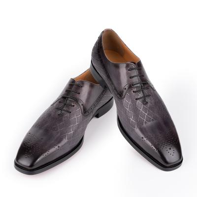 China Durable Leather Mens Business Handmade Oxford Shoes Black Coffee Khaki Casual Shoes for sale