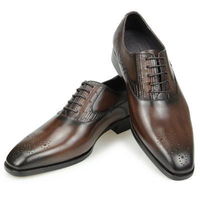 China Anti-slippery formal lace up elegant men's shoes for wedding men's high quality Oxford office black coffee male shoes for sale