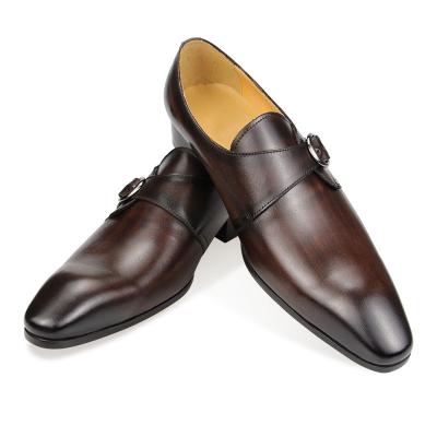 China Stylish Leather Breathable Wedding Shoes For Men Slip On Loafers Decorate New Daily Casual Shoe Stylish Handmade Buckle Headed Toe Footwear for sale