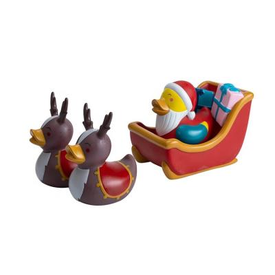 China High Quality Hot Sale Material Eco-friendly Material Eco-friendly Christmas Season Hot Sale Rubber Duck Sleigh Duck Vinyl Animal Bath Toy for sale