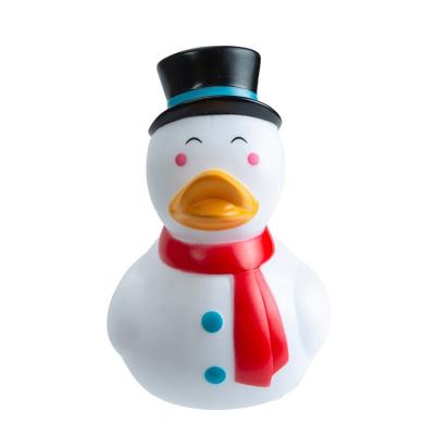 China High Quality Hot Sale Snowman Bath Toy Soft Rubber Duck Vinyl Animal Bath Toy Yellow Rubber Duck Christmas Eco-friendly Material for sale