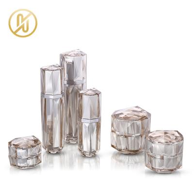 China Luxury Skin Care Container Set Cosmetic Pump Bottle And Acrylic Jar For Personal Care for sale