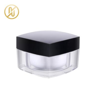 China Beautiful 3g 5g 15g 20g 30g 50g Square Plastic Packaging Cosmetic Container Square Acrylic Jar For Cream for sale