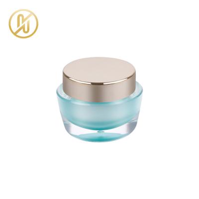 China 15g 35g 50g Skin Care Creams Hot Stamping Coated Oval Cosmetics Creams Empty Acrylic Jars With Round Cap for sale