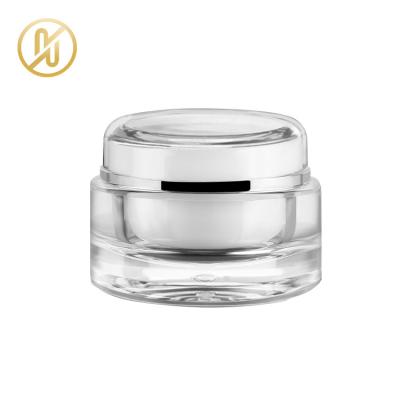 China Cylinder Cosmetic Round Plastic Gel Jar White Jars With Lid Container For Skin Care for sale