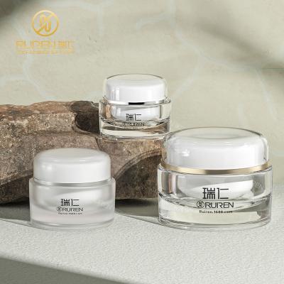 China Classic / Luxury Customized Clear Acrylic Cosmetic Container Plastic Cream Jar With Lid Cosmetic Packaging Container For Skin Care for sale