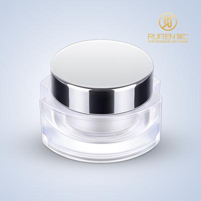 China Luxury White Clear Horseshoe Shape Cream Cosmetic Container Manufacture 15g 20g 30g 50g Cosmetic Jar for sale