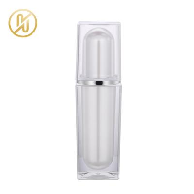 China Skin Care Cream Square Double Wall 15ml 30ml Acrylic Airless Pump Lotion Bottle For Skin Care for sale