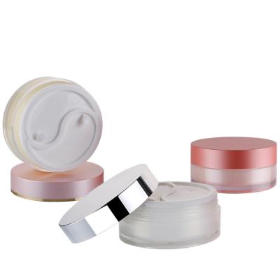 China Cosmetic jar 100g single container 60pcs eye mask cream jar acrylic inner double taichi round face cream plastic jar for sale