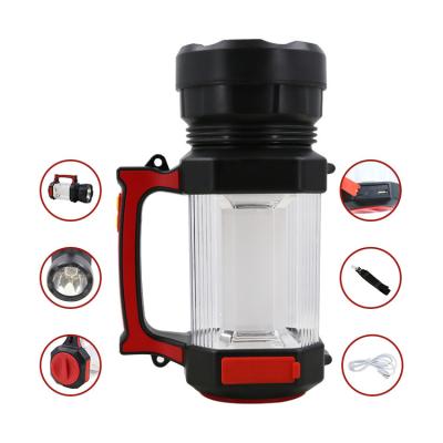 China Modern Portable Outdoor Camping Lantern Red Chargeable Led Warning Light Durapower Floodlight With Hanging Belt for sale