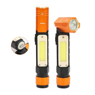 China Emergency Durapower Aluminum Alloy 90 Degree Rotating Working Light Magnetic COB Led Chargeable Flashlight With Pen Clip for sale