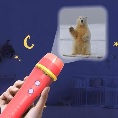 China Wall Ceiling Tents When Dark Baby Sleeping Learning Torch Toy Image Projection Flashlight Children's Handheld Projector Torch Toy for sale