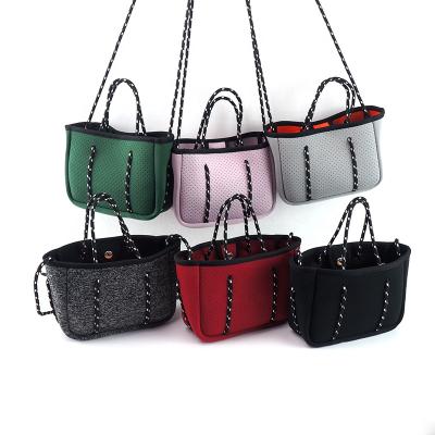 China Fashion Tote Neoprene Handbag Beach Bag High Quality Waterproof Women / Neoprene Perforated Lady Bag for sale