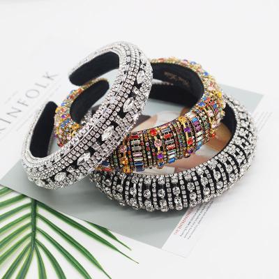 China 2021 luxury head band tops selling new high quality bling luxury faux diamond headband rhinestone headbands headbands for sale