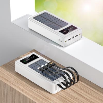 China 2021 New Solar Power Bank 30000mah Fast External Backup Battery Support Charging Dual USB Solar Power Bank For iPhone for sale