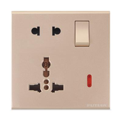 China New style selling high quality copper contact N21 13a universal socket multiple socket 86*86mm for sale