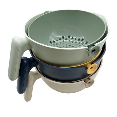 China Multifunctional Kitchen Water Filter Double Layer Viable Rotating Basket Drainer Wash Strainer Sieve for sale