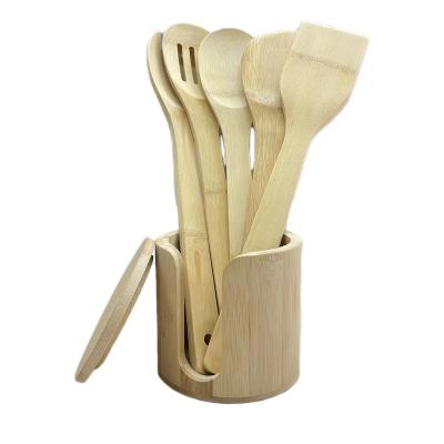 China 5pcs Kitchen Sustainable Heat Resistant Natural Wooden Spoons For Cooking Non Stick Wooden Set Mixing Cooking Spoon Kitchen Utensils for sale