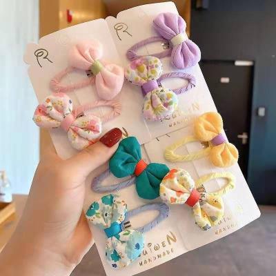 China 2pcs Children's Soft Solid Color Soft Baby Clothes Waterdrop Snap Hair Clips Kids Baby Hair Bow Canvas Clip for sale