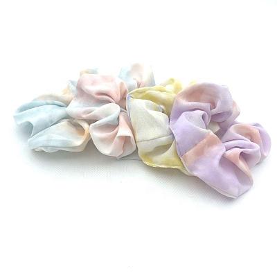 China Fashionable Wholesale Custom Logo Tie Dye Headband Multicolored Elastic Hair Ties Scrunchies Set Accessories For Girls for sale